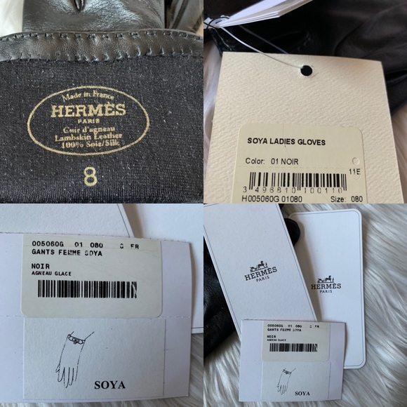🎊Sold🎊New Hermès Lambskin Soya Kelly Lock Gloves - Picture 8 of 8